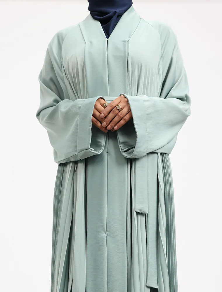 Sage Pleated Silhouette Abaya